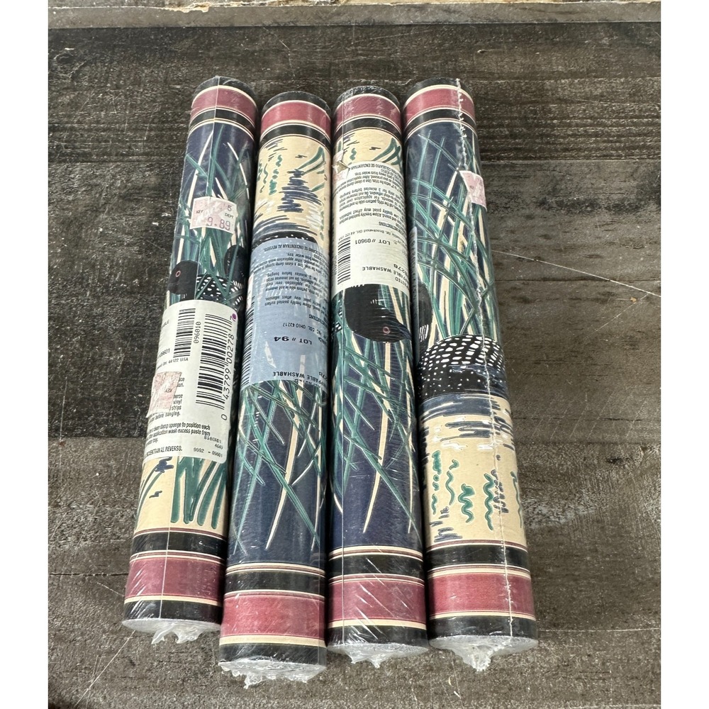 4 VTG Borden Inc Wallpaper Border WB278 ~ LOONS ~ 9" x 15' Each Roll